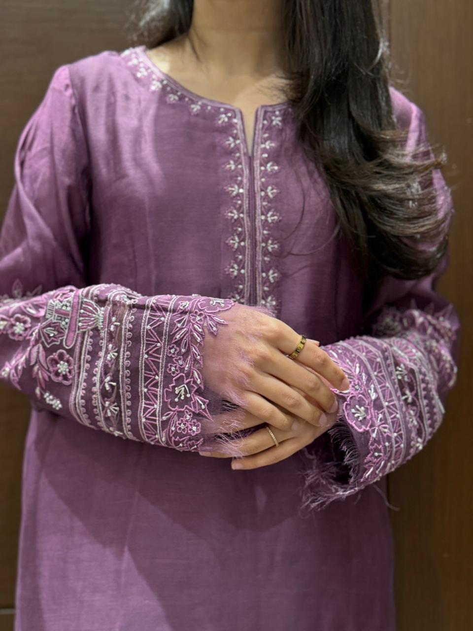 Khaadi Silk suit with Applique