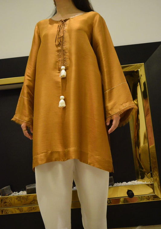 Silk Suit with Applique