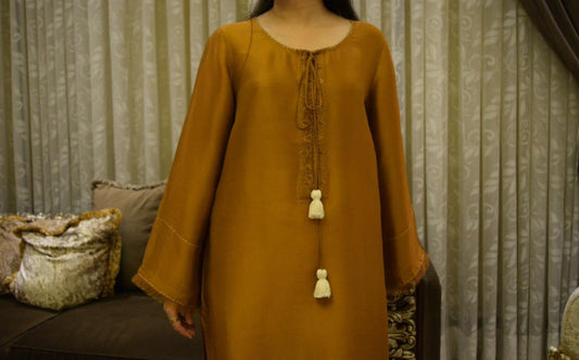 Silk Suit with Applique