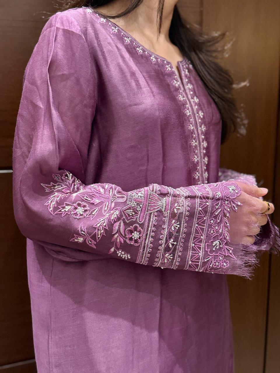 Khaadi Silk suit with Applique