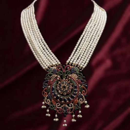 Multicolor Nauratan Mala with Earrings